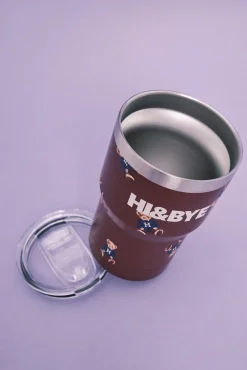 Caneca térmica com logo grená