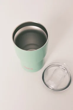 Caneca térmica com logo verde