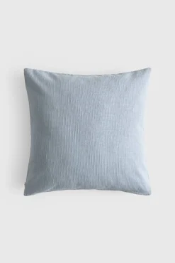 Capa de almofada em algodão com bordados marinhos