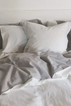 Capa nórdica linho algodão reversível. Cama 135-140 cm.