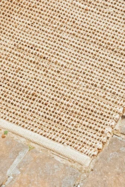 Capacho de juta e algodão cru West 45x75