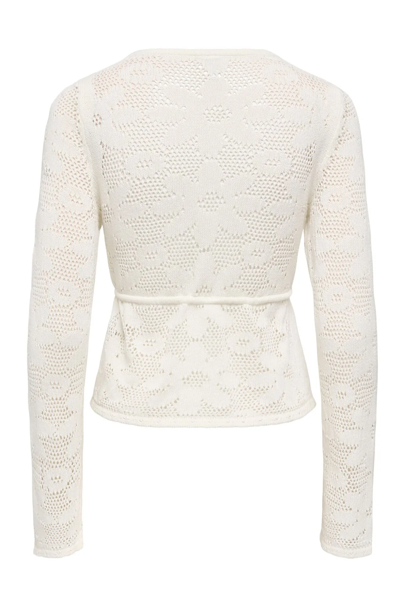 Casaco de malha de crochet cortado