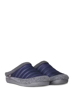 Chinelo para homem estilo tamanco feito de feltro e tecido acolchoado
