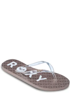Chinelo de tiras com logo metálico