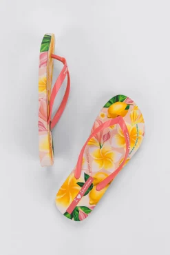 Chinelos estampado floral tropical