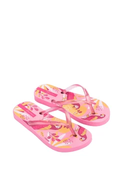 Chinelos infantis estampado papagaios tropicais