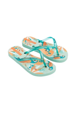 Chinelos infantis estampado papagaios tropicais