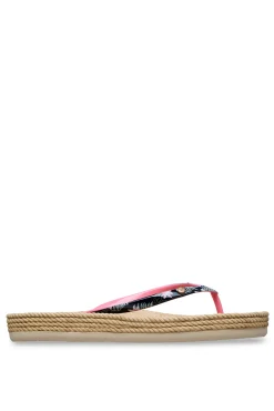 Chinelo tira tropical de ráfia