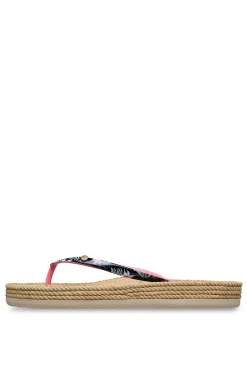 Chinelo tira tropical de ráfia