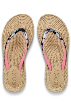 Chinelo tira tropical de ráfia