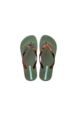 Chinelo tradicional de tiras com estampado animal
