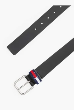 Cinto preto Tommy Jeans com fivela de metal