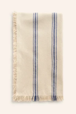Colcha com riscas tecidas azul Bari 240x260