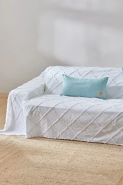 Colcha com tufting branco Royal 180x260