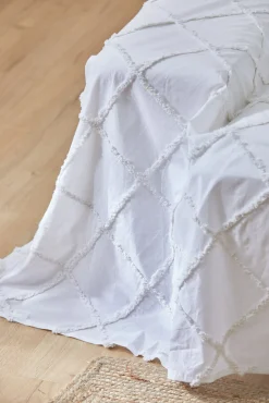 Colcha com tufting branco Royal 180x260