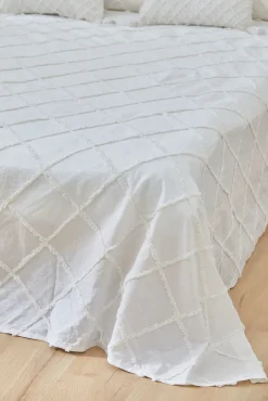 Colcha com tufting branco Royal 240x260