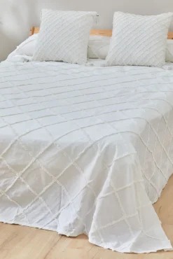 Colcha com tufting branco Royal 240x260