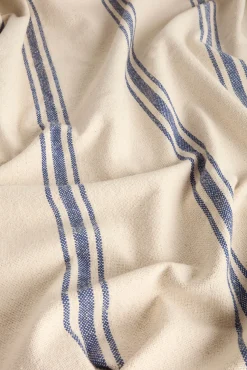 Colcha com riscas tecidas azul Bari 270x280