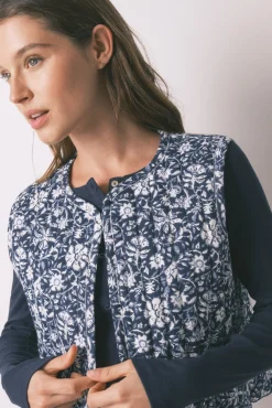 Colete acolchoado estampado boho