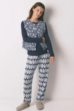 Colete acolchoado estampado boho