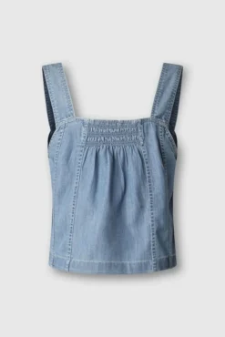 Colete leve em denim