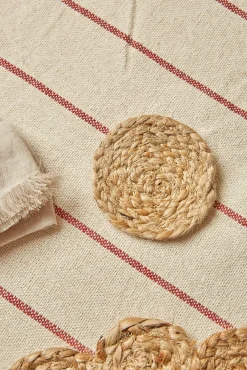 Conjunto de 4 bases para copos em juta Ural natural