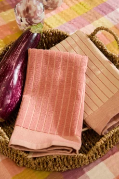 Conjunto de 2 panos de cozinha de turco rosa Lisboa 50x50