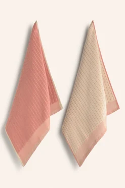 Conjunto de 2 panos de cozinha de turco rosa Lisboa 50x50