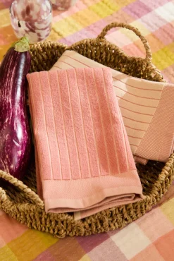 Conjunto de 2 panos de cozinha de turco rosa Lisboa 50x50