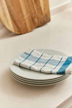 Conjunto de 2 panos de cozinha aos quadrados azul Aveiro