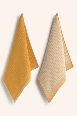 Conjunto de 2 panos de cozinha de turco mostarda Lisboa 50x50