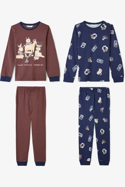 Conjunto de pijama de algodão de manga comprida para meninos Farm-Tastic