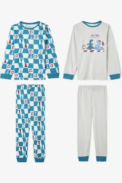 Conjunto de pijama de manga manga com estampado de dinossauro Chess Time para meninos