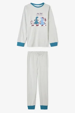 Conjunto de pijama de manga manga com estampado de dinossauro Chess Time para meninos