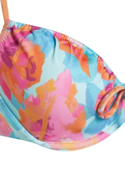 Conjunto de biquíni franzido floral