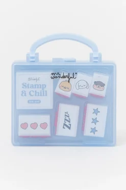 Conjunto de 6 carimbos + almofada de tinta - Stamp & Chill