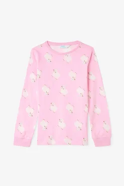 Conjunto de pijama de algodão de duas peças com estampado de jogo de ioiô para meninas