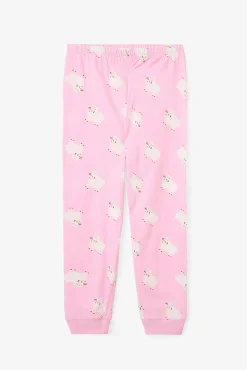 Conjunto de pijama de algodão de duas peças com estampado de jogo de ioiô para meninas