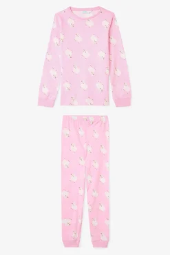 Conjunto de pijama de algodão de duas peças com estampado de jogo de ioiô para meninas