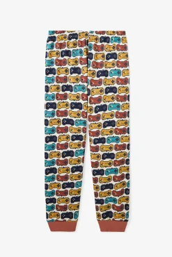 Conjunto de pijama de manga comprida com estampado de jogo para meninos
