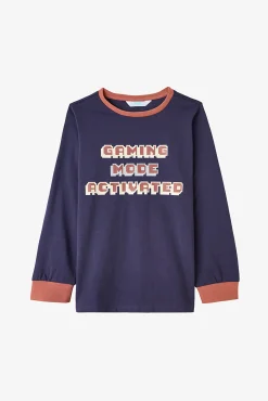 Conjunto de pijama de manga comprida com estampado de jogo para meninos