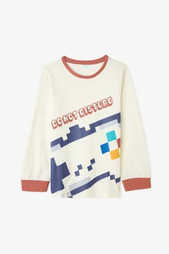 Conjunto de pijama de manga comprida com estampado de jogo para meninos