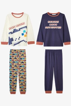 Conjunto de pijama de manga comprida com estampado de jogo para meninos