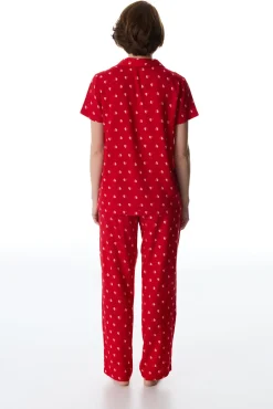 Conjunto pijama camiseiro corações