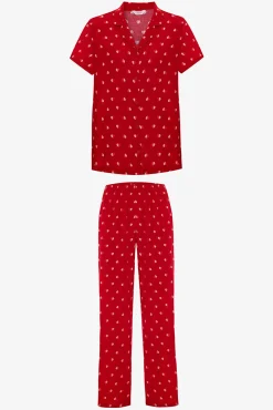 Conjunto pijama camiseiro corações