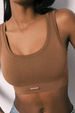 COZY Top sem costura castanho chocolate