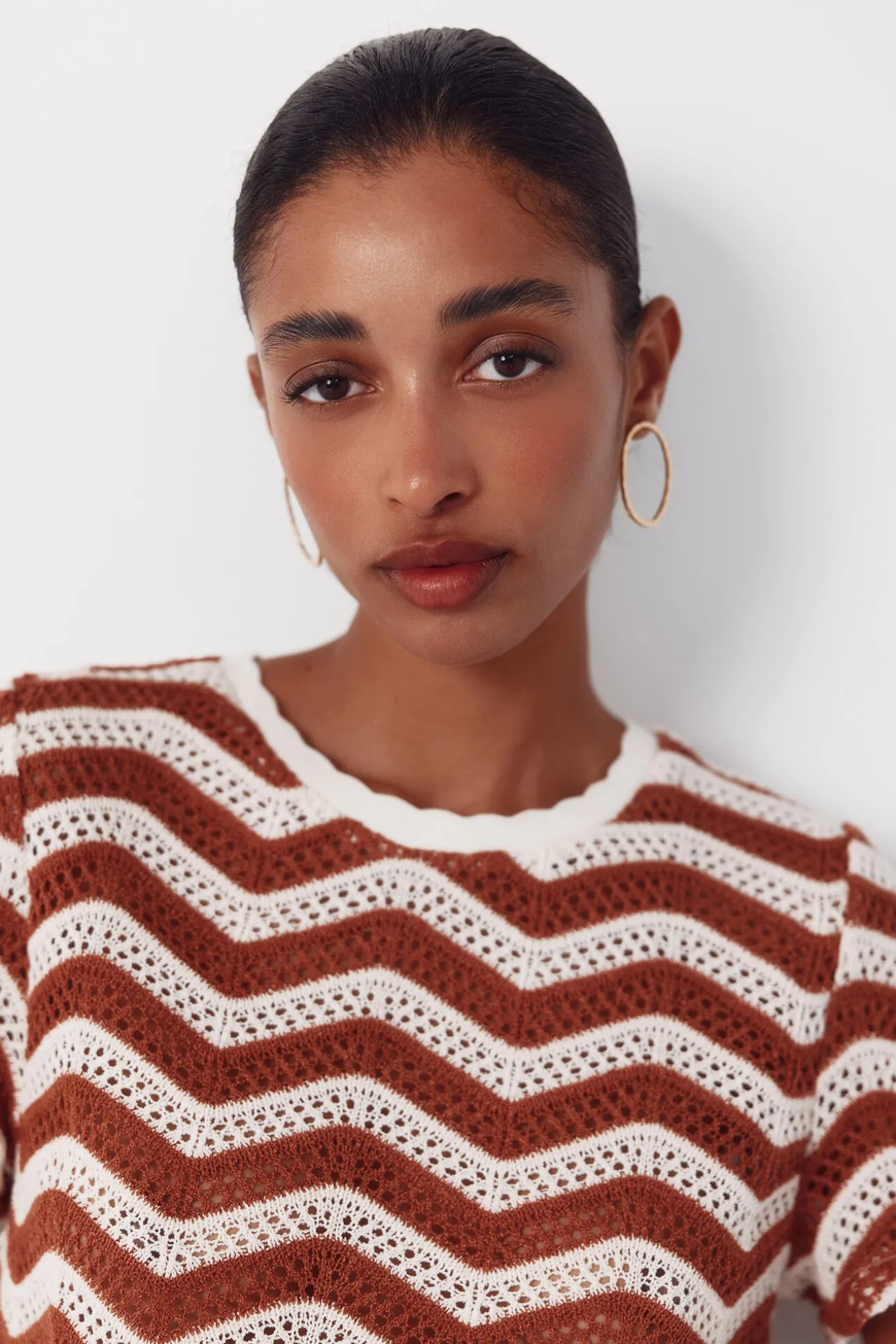 Crochet superior em zigue-zague