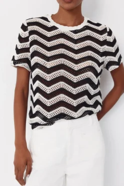 Crochet superior em zigue-zague