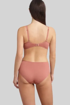 Cueca alta bordado floral acetinada
