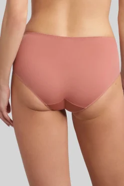 Cueca alta bordado floral acetinada